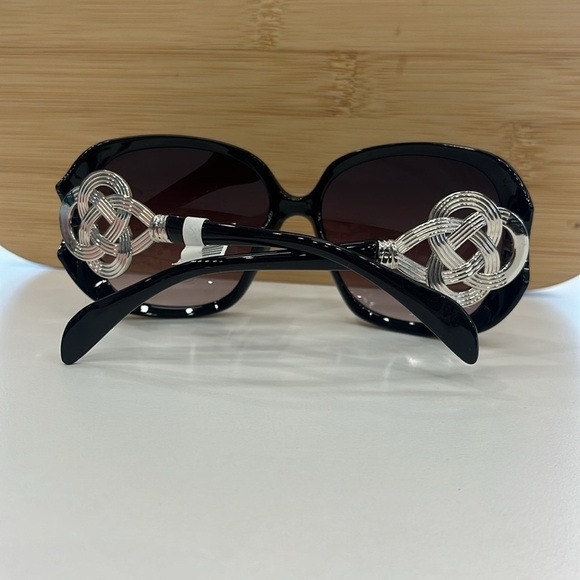 Brand New Round Oversized Black Sunglasses Purple Ombre Fade Lens Celtic Knot - Picture 5 of 15